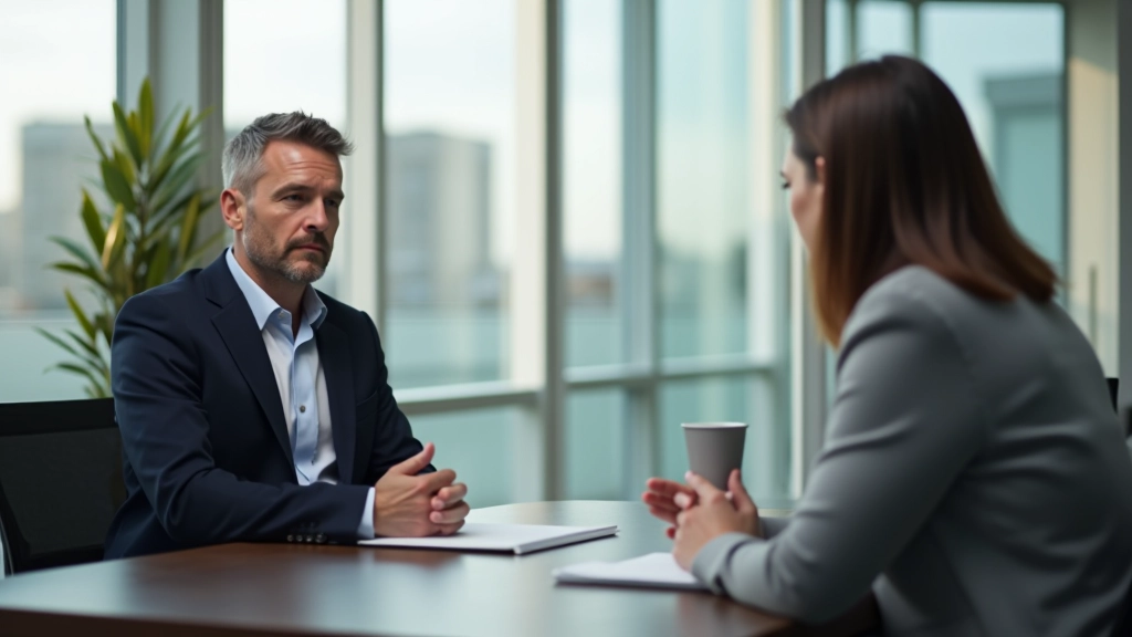 Workplace conflict scenario showing two professionals in tense discussion, demonstrating the need for thoughtful communication rather than reactive responses