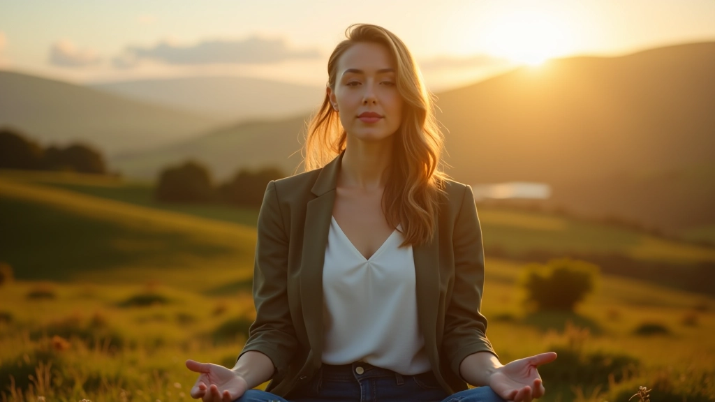 Person practicing mindful patience in natural setting